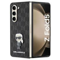 Karl Lagerfeld KLHCZFD5SAPKINPK Z Fold5 F946 hard case, black Saffiano Monogram Ikonik Pin