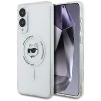 Karl Lagerfeld White Etui Button Choupette Head Printed Logo MagSafe for Samsung Galaxy S25 Edge