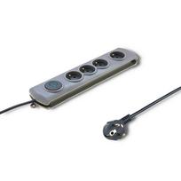 Qoltec Surge protector Quick Switch, 4 outlets, 1.5m, gray