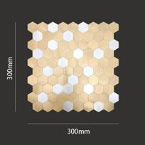 Gold Hexagon Mosaic Tile Peel and Stick Self Adhesive Backsplash Modern Seamless Hex Metal Tile for Home Wall Decoration white