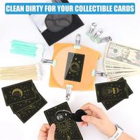 Card Cleaning Kit for Sports Trading Card Grading Kit 6 Inches Clear Acrylic Rounds Plastic Clamps Shammy Towel China Mainland