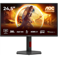 AOC | Q25G4SR | 24.5" | Fast IPS | QHD | 16:9 | 300 Hz | 1 ms | 2560 x 1440 pixels | 400 cd/m² | 2 HDMI ports | Black