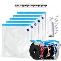 3D Printer Filament Vacuum Sealer Kit - EARTH'S SURFACE, with 5pcs Bags, 5pcs Clips and 1pc Pump for Consumables Storage 5pcs bags+5pcs clips+1pc pump blue