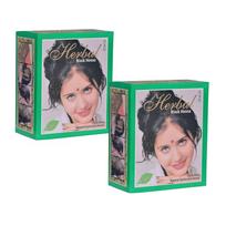 Herbul Black Henna Powder for Hair ( Pack of 2)| Herbal Hair Color for Men & Women | Rich Natural Black Color | Grey Hair Coverage | Nourishes & Stre green