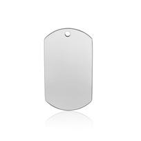 Men's Engravable Stainless Steel Dog Tag Necklace in Street Style white