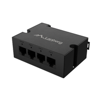 LANBERG | PoE Extender Switch 1xIn 3xOut Gigabit Ethernet Din Rail BT 90W metal clips | DIN-GE4-BT-90W