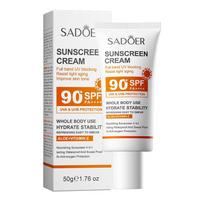 SADOER SPF 90+ Apsauginis kremas nuo saulės veidui ir visam kūnui, apsaugantis nuo UV spindulių, atnaujinantis, apsauginis nuo saulės, veido apsaugos nuo saulės priemonė gray