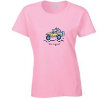 Life Is Good Jeep Girls Funny Car Jeep T Shirt M pink