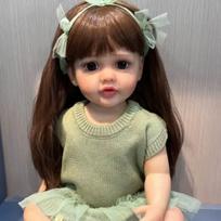 NPK 55 cm Bebe Doll Reborn Girl Pink Princess Vonios žaislas Minkštas viso kūno silikoninis vonios lėlė black