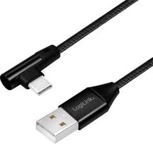 Logilink CU0137 angled USB-C cable, 0.3mm, Black