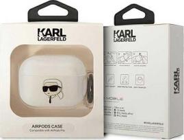 Karl Lagerfeld 3D Logo NFT Karl Head TPU Case for AirPods Pro in White