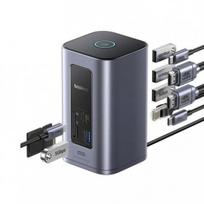 Baseus Air Spacemate 12-in-1 USB-C Docking Station 2xHDMI 4K@60Hz | 2xUSB-C 10Gb/s | 2xUSB-A 5Gb/s | 2xUSB-A 480Mb/s | RJ45 | SD/microSD | USB-C PD / grey