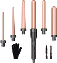 BESTOPE PRO plaukų garbanojimo žnyplės 6 viename su 6 antgaliais ir LED ekranu F8
