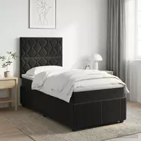 Lova LED lovos čiužinys su LED apšvietimu Juoda 90 x 190 cm Aksomas