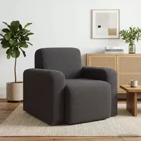 Fotelis Krėslas Tamsiai pilka Bouclé