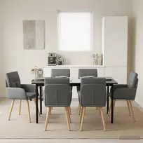 Valgomojo kėdės 6 vnt. Audinys Tamsiai pilka 60 x 56 x 85 cm