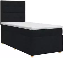 Spyruoklinė lova su čiužiniu Juoda 90 x 200 cm Audinys