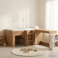 Lova Vaikų Aukštas Lovos Rėmas su Rašomuoju Stalu 2 vnt.