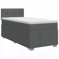 Spyruoklinė lova su čiužiniu Tamsiai pilka 80 x 200 cm Audinys