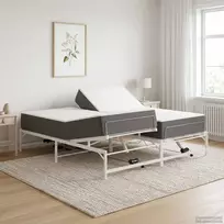 Lova Elektrinis reguliuojamas lovos rėmas Balta 180 x 200 cm Plienas