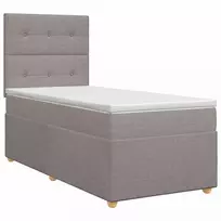 Spyruoklinė lova su čiužiniu Taupe 90 x 200 cm Audinys
