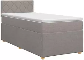 Spyruoklinė lova su čiužiniu Taupe 80 x 200 cm Audinys