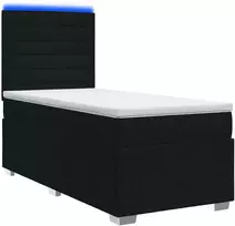 Lova LED lovos čiužinys su LED apšvietimu Juoda 80 x 200 cm Audinys