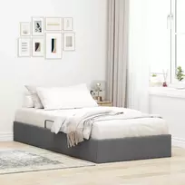 Lova Otomano lovos rėmas Tamsiai pilka 90 x 190 cm audinys