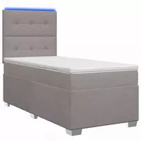 Spyruoklinė lova su čiužiniu Taupe 80 x 200 cm Audinys