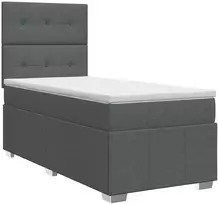Spyruoklinė lova su čiužiniu Tamsiai pilka 80 x 200 cm Audinys