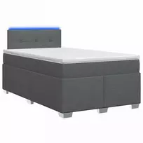 Lova su čiužiniu ir LED apšvietimu Tamsiai pilka 120 x 190 cm