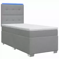Lova su čiužiniu ir LED apšvietimu Šviesiai pilka 90 x 190 cm