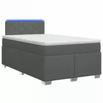 Lova su čiužiniu ir LED apšvietimu Tamsiai pilka 120 x 190 cm