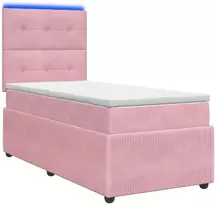 Lova LED lovos čiužinys su LED apšvietimu Rožinė 90 x 190 cm Aksomas