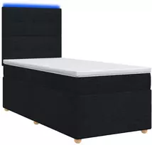 Spyruoklinė lova su čiužiniu Juoda 80 x 200 cm Audinys