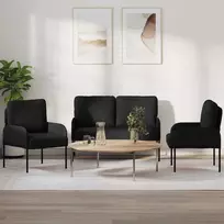 Sofa Sofų komplektai 3 vnt. Juoda fanera