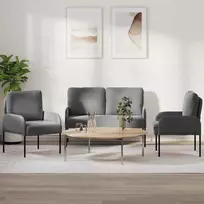 Sofa Sofų komplektai 3 vnt. Tamsiai pilka fanera