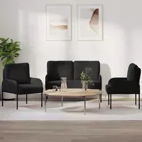 Sofa Sofų komplektai 3 vnt. Juoda fanera
