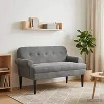 Sofa Minkštas kampas su mygtukų apmušalais Tamsiai pilka Aksomas