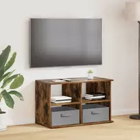 TV staliukas Televizoriaus stovas su stalčių Rūkyta ąžuolas 79 x 40 x 48 cm