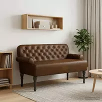 Sofa Minkštas kampas su mygtukų apmušalais Ruda 120 x 65 x 78 cm