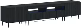 TV staliukas 5 dalių LED televizoriaus stovas Juoda Apdirbta mediena