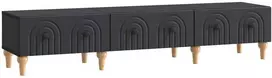 TV staliukas Televizoriaus spintelė su stalčių Juoda 147 x 34,5 x 30 cm