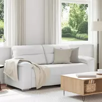 Dvivietė sofa, balta, 180x81x84 cm, dirbtinė oda