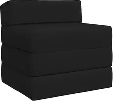 Sulankstomas Sofos Lova Juoda 200 x 70 x 15 cm Audinys