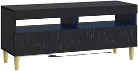 TV staliukas LED televizoriaus spintelė Juoda Apdirbta mediena