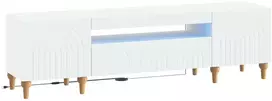 TV staliukas LED televizoriaus spintelė ALKMAAR 153 x 35 x 43 cm Balta
