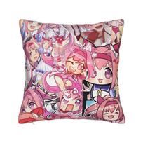 Haru Urara Pillow Case Umamusume Soft Pillow Cover Retro Trendy Pillowcases For Couch Sofa Bedroom 12x12Inch pink