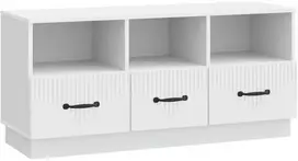 TV staliukas Televizoriaus spintelė su stalčių Balta 102 x 34,5 x 47 cm