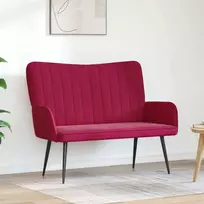 Dvitaškė sofa Vyno raudona 115 x 61 x 87 cm Aksomas